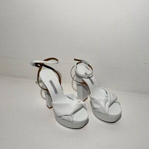 Aquazzura platform white leather sandal